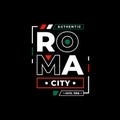 Authentic roma city estd 1966 typography