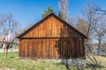 Authentic Romanian village wooden building built with natural, bio materials.