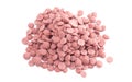 Authentic Ruby Chocolate Drops on a White Background Royalty Free Stock Photo