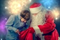 Authentic Santa Claus brought gifts. Royalty Free Stock Photo