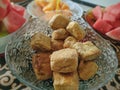 Authentic savory fried tofu food from Indonesia