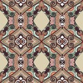 Authentic seamless floral geometric pattern, ethnic ukrainian ca