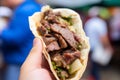 Authentic Shawarma Cooking in a Busy Kitchen. Close-up Delicious Middle Eastern Cuisine
