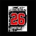 Authentic 26 sportwear abstract simple vintage fashion