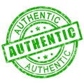 Authentic stamp. Green authentic stamp sign icon. Royalty Free Stock Photo