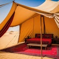 Authentic tents placed within the heat
