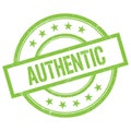 AUTHENTIC text written on green vintage stamp Royalty Free Stock Photo