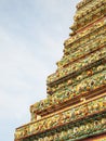 Authentic Thai Architecture (Pagoda ceramic decoration) in Wat Pho ,Bangkok,Thailand , Wat Pho, Bangkok Royalty Free Stock Photo