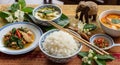 Authentic Thai Cuisine: A Culinary Feast Royalty Free Stock Photo