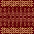 Authentic Thai Textile Artwork Drawn by Hand Royalty Free Stock Photo