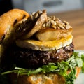 Authentic top quality American Burger with foie. Royalty Free Stock Photo