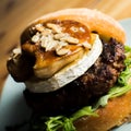 Authentic top quality American Burger with foie. Royalty Free Stock Photo