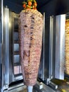 Authentic turkish doner kebab rolling outside of a restaurant on the streets of Istanbul, Turkey Royalty Free Stock Photo