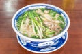 Authentic Vietnamese Rice Noodle Pho Bo Bowl with green onions Royalty Free Stock Photo
