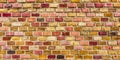Authentic Vintage Brick Wall Background Weathered BeigeRose Brown Bricks in American Common Bond Pattern for Design Royalty Free Stock Photo