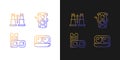 Authentic vintage gradient icons set for dark and light mode