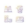 Authentic vintage gradient linear vector icons set