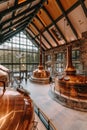 Authentic whisky distillery craftsmanship and heritage in the scottish highlands Royalty Free Stock Photo