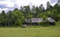 Authentic wooden houses in the traditional Carpathian style at old village Kolochava