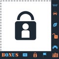 Authenticate icon flat Royalty Free Stock Photo