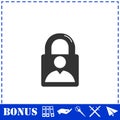 Authenticate icon flat Royalty Free Stock Photo