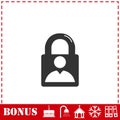 Authenticate icon flat Royalty Free Stock Photo