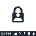 Authenticate icon flat Royalty Free Stock Photo