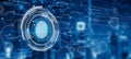Authentication by Fingerprint recognition. Biometric. Security system