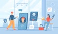 Authentication and Identity Verification. Face, fingerprint recognition, pin pattern locking, user account password. Two Factor