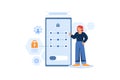 Pattern Unlock Passcode Illustration concept.