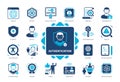 Authentication solid icon set