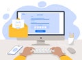 Authentication to website vector concept