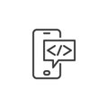 Authenticator App line icon Royalty Free Stock Photo