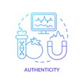 Authenticity blue gradient concept icon Royalty Free Stock Photo