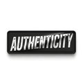 Authenticity metal sign realistic texture glossy surface effect Royalty Free Stock Photo