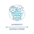 Authenticity turquoise concept icon Royalty Free Stock Photo