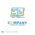 Author, book, open, story, storytelling Blue Yellow Business Log