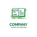 Author, book, open, story, storytelling Flat Business Logo templ