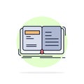 Author, book, open, story, storytelling Flat Color Icon Vector