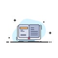 Author, book, open, story, storytelling Flat Color Icon Vector