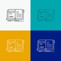 Author, book, open, story, storytelling Icon Over Various Background. Line style design, designed for web and app. Eps 10 vector