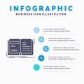 Author, book, open, story, storytelling Infographics Template for Website and Presentation. GLyph Gray icon with Blue infographic