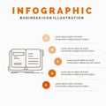 Author, book, open, story, storytelling Infographics Template for Website and Presentation. Line Gray icon with Orange infographic