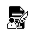 Black solid icon for Author, poet and novelist Royalty Free Stock Photo