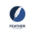 author\'s feather logo vector icon illustration design