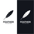 author\'s feather logo vector icon illustration design