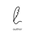 Author Sign icon. Trendy modern flat linear vector Author Sign i