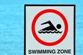 Authorise swimming zone sign