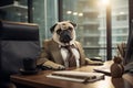 Authoritative Pug boss. Generate Ai