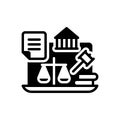 Black solid icon for Authorities, authorisation and law